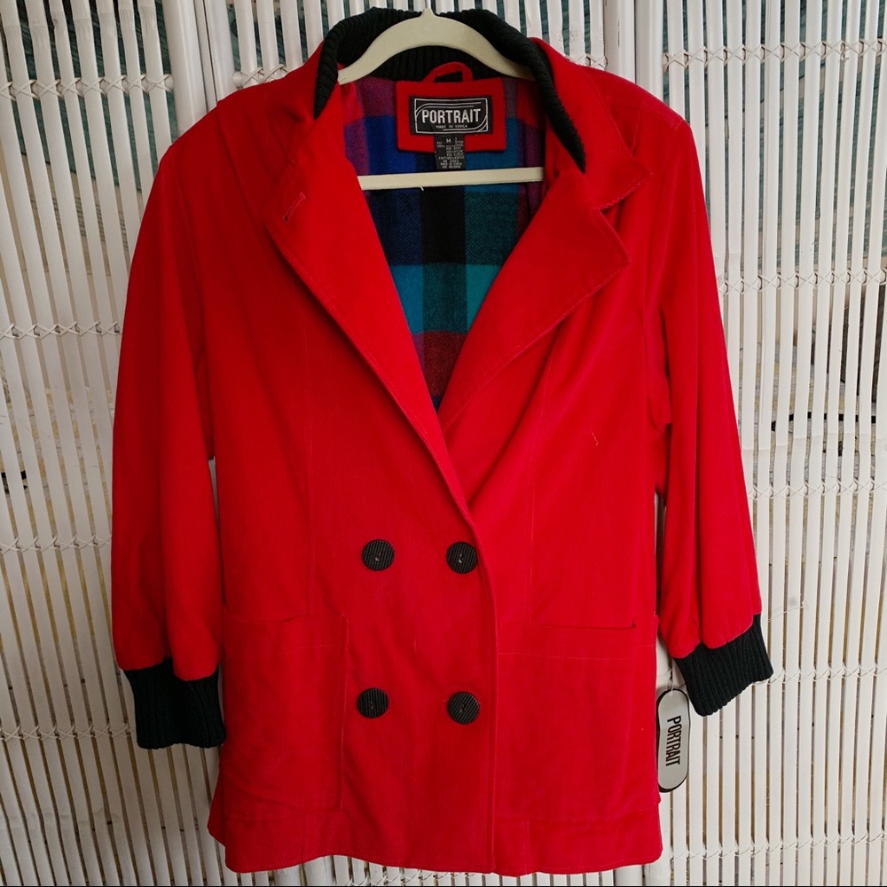 NWT Vintage 90s Red Corduroy Winter Coat